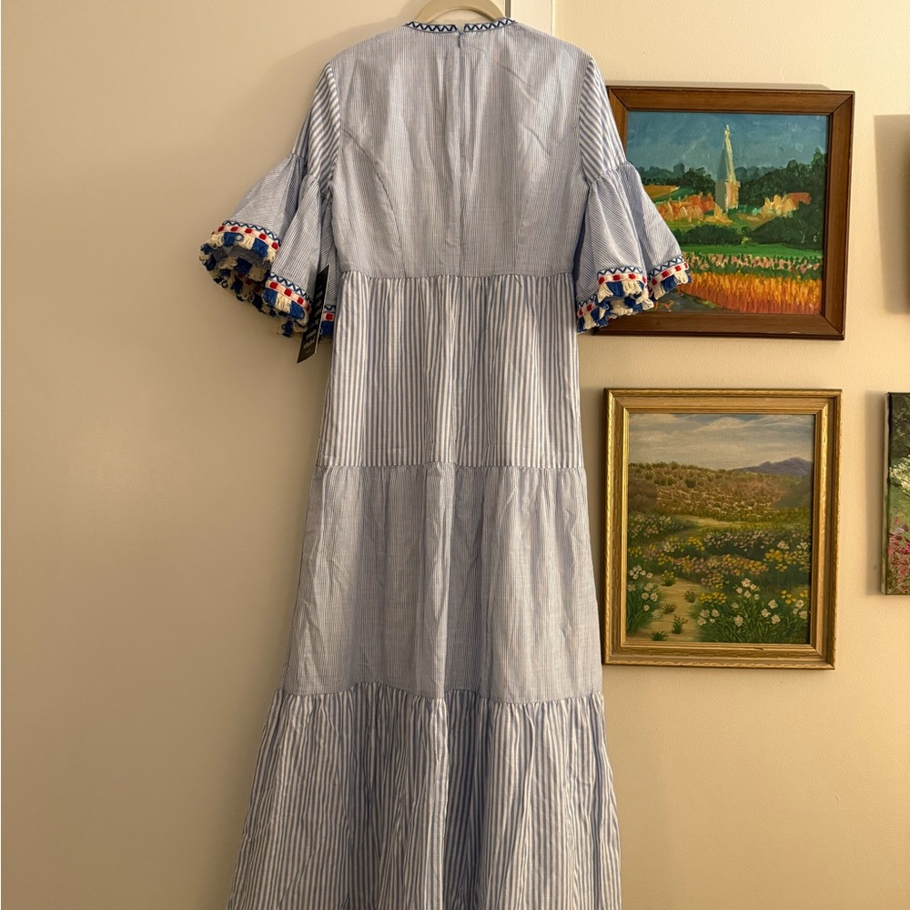 Tuckernuck Light Blue Maxi Dress with Colorful Tassels - Picture 12 of 13